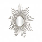 32" Silver Metal Sunburst Framed Accent Mirror - Image 4
