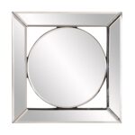 12" Round in Square Glass Framed Accent Mirror - Image 3
