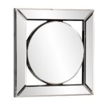 12" Round in Square Glass Framed Accent Mirror - Image 4