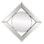 12" Round in Square Glass Framed Accent Mirror - Image 5