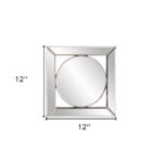 12" Round in Square Glass Framed Accent Mirror - Image 10