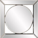 12" Round in Square Glass Framed Accent Mirror - Image 7
