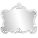 28" White Baroque Framed Accent Mirror - Image 2