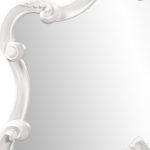 28" White Baroque Framed Accent Mirror - Image 8