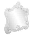 28" White Baroque Framed Accent Mirror - Image 4
