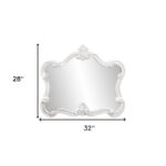 28" White Baroque Framed Accent Mirror - Image 11