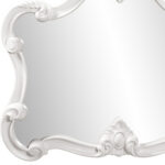 28" White Baroque Framed Accent Mirror - Image 7