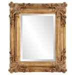 23" Antiqued Gold Ornate Scroll Framed Accent Mirror - Image 2