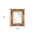 23" Antiqued Gold Ornate Scroll Framed Accent Mirror - Image 9