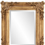 23" Antiqued Gold Ornate Scroll Framed Accent Mirror - Image 8