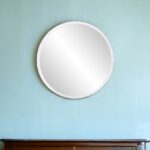 28" Gray Round Unframed Accent Mirror