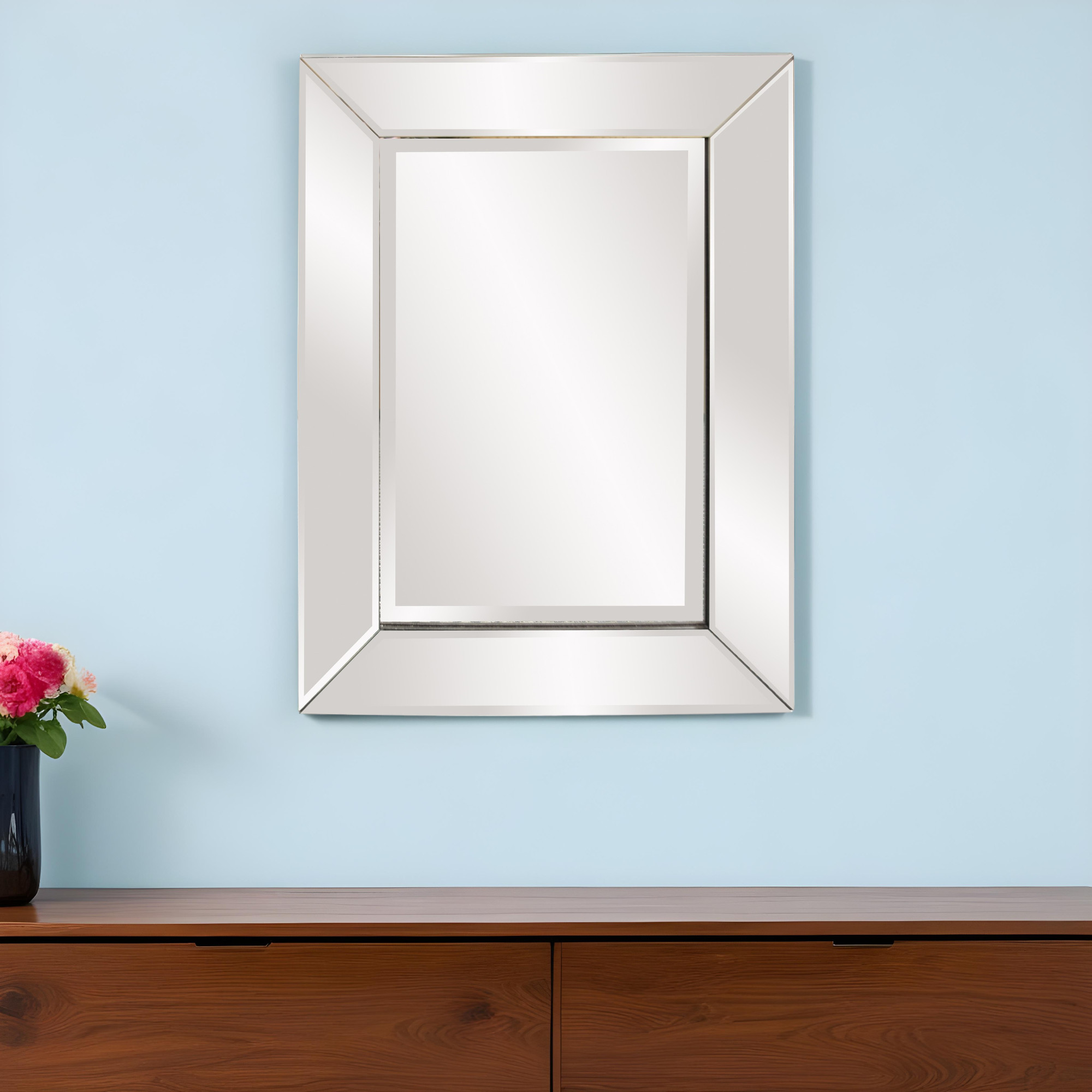 383730_9_Y83okhaU-1.jpg 24" Clear Beveled Edge Frame Accent Mirror - Image 1