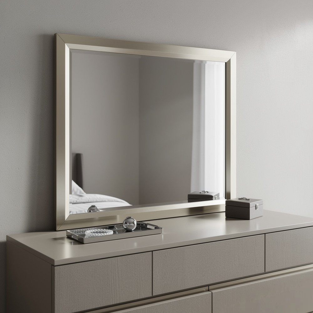 383982_14_At5CyvhN-4.jpg 36" Silver Framed Dresser Mount Mirror - Image 1