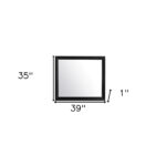 35" Black Wood Framed Accent Mirror - Image 3
