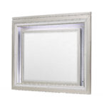 38" Champagne Wood Lighted Mounted Accent Mirror - Image 4