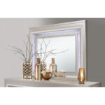 38" Champagne Wood Lighted Mounted Accent Mirror - Image 7