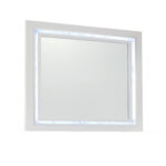41" White Faux Marble Wood Lighted Mounted Accent Mirror - Image 3