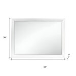 34" White Wood Framed Accent Mirror - Image 5