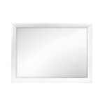 34" White Wood Framed Accent Mirror - Image 2