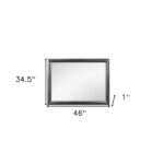 35" Dark Gray Wood Framed Mounted Dresser Mirror - Image 5