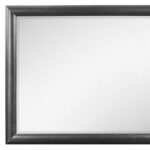 35" Dark Gray Wood Framed Mounted Dresser Mirror - Image 4