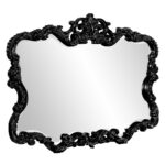 27" Black Ornate Scroll Framed Accent Mirror - Image 5