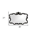 27" Black Ornate Scroll Framed Accent Mirror - Image 9