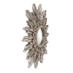 Oval Antiqued Silver Leaf Finish Mirror - Image 4
