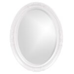 Oval Mirror In A Glossy White Wood Frame - Image 2