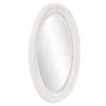 Oval Mirror In A Glossy White Wood Frame - Image 5
