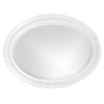 Oval Mirror In A Glossy White Wood Frame - Image 4