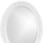Oval Mirror In A Glossy White Wood Frame - Image 8