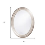 33" Silver Oval Framed Accent Mirror - Image 9