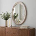 33" Silver Oval Framed Accent Mirror