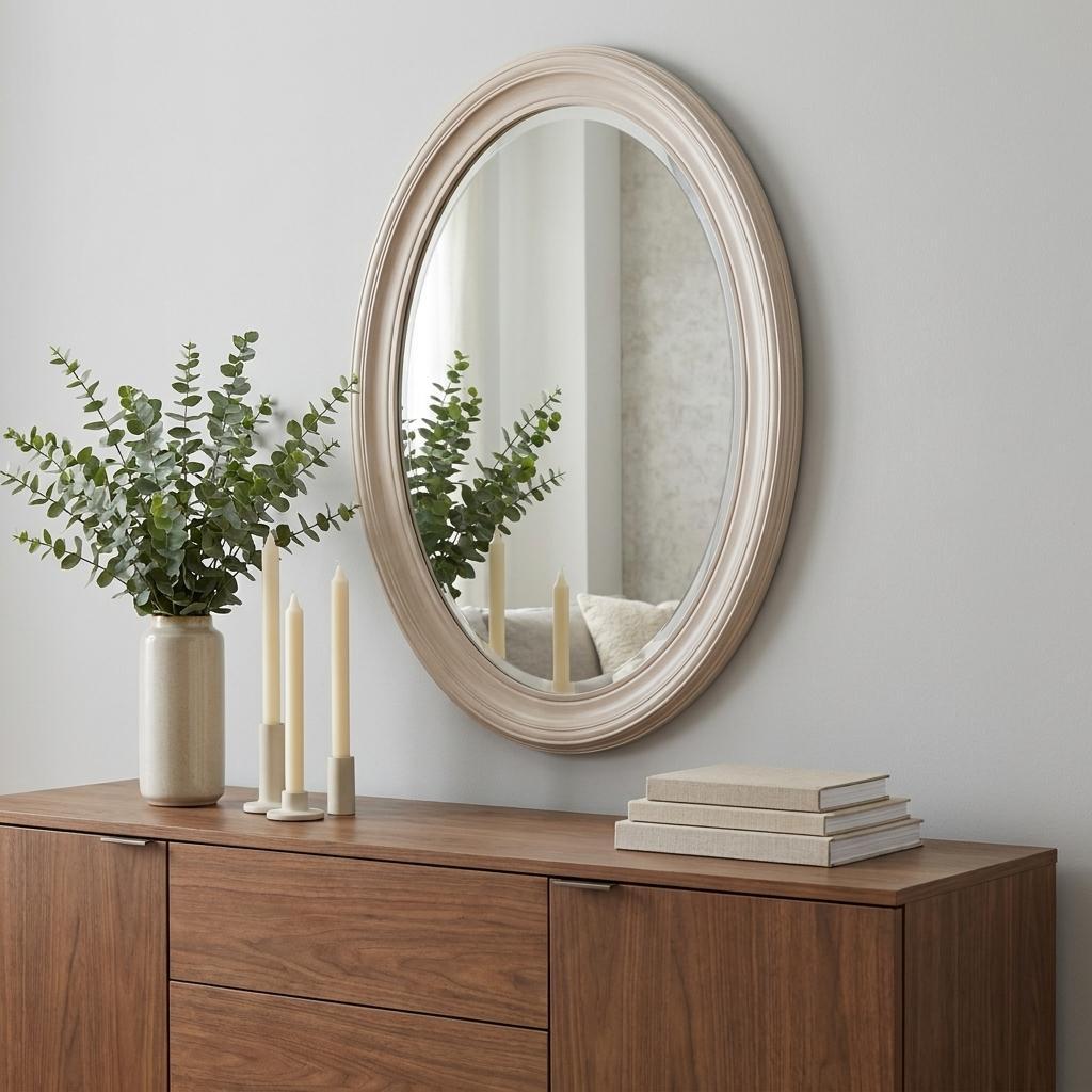 384181_9_TpZGUEJq-1.jpg 33" Silver Oval Framed Accent Mirror - Image 1