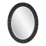 33" Black Ornate Oval Wood Framed Accent Mirror - Image 4