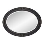 33" Black Ornate Oval Wood Framed Accent Mirror - Image 2