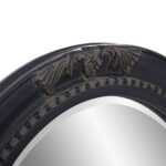 33" Black Ornate Oval Wood Framed Accent Mirror - Image 6