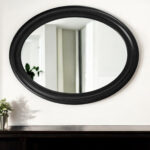 33" Black Oval Framed Accent Mirror