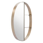 34" Bronze Oval Steel Framed Accent Mirror - Image 9