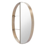 34" Bronze Oval Steel Framed Accent Mirror - Image 3