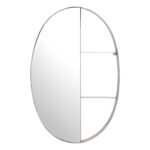 34" Bronze Oval Steel Framed Accent Mirror - Image 5