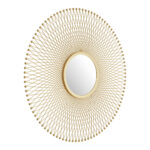 35" Gold Round Iron Framed Accent Mirror - Image 8