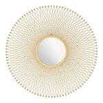 35" Gold Round Iron Framed Accent Mirror - Image 5