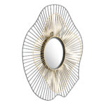 22" Black Abstract Metal Framed Accent Mirror - Image 7