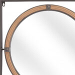 22" Gray Square Steel Framed Accent Mirror - Image 2