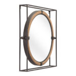 22" Gray Square Steel Framed Accent Mirror - Image 5