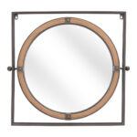22" Gray Square Steel Framed Accent Mirror - Image 6