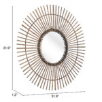 32" Gold Steel Sunburst Framed Accent Mirror - Image 8