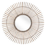 32" Gold Steel Sunburst Framed Accent Mirror - Image 5
